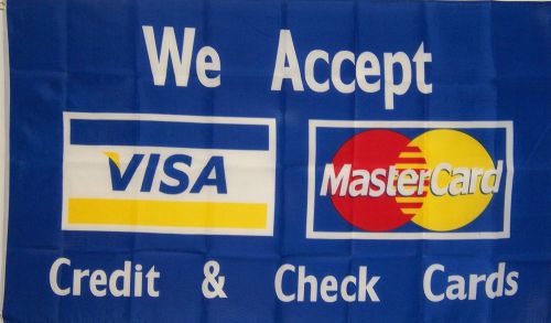 NEW 3x5 ft BLUE VISA MASTER CARD BUSINESS BANNER FLAG WITH BRASS GOMMETS