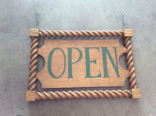 vintage handmade wooden open sign 36&#034;x24&#034; For Store Front
