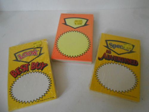 180 PRICE SALE SIGNS TAGS SLIP OVER BOTTLES ADVERTISED BEST BUY YELLOW ASST