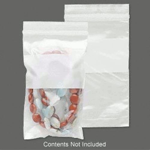 1000 Plastic Ziplock Bags 5x3 Clear w/white block 2 Mil
