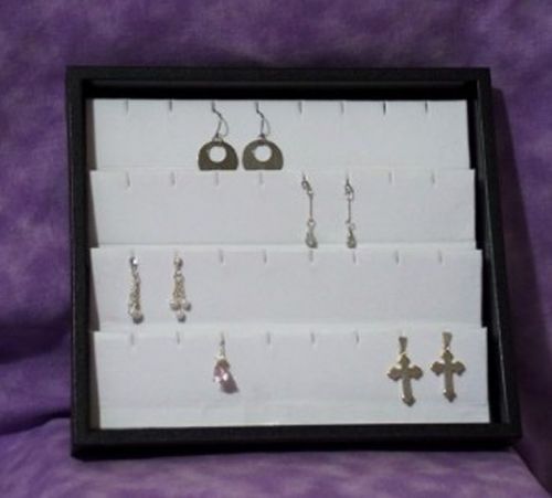 JEWELRY TRAY WITH INSERT THAT HOLDS 32 EARRINGS BLK W