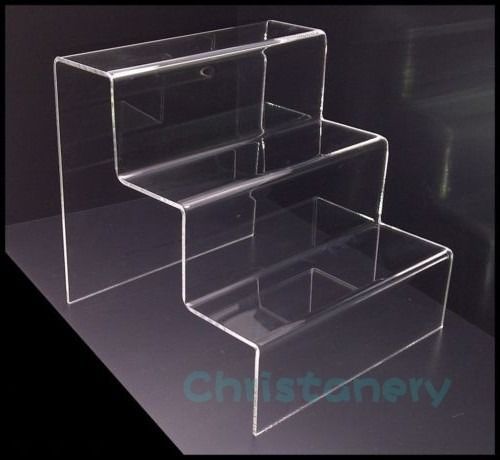 1PC ACRYLIC DISPLAY STAND / STEP / RISER 3 TIER DURABLE ACRYLIC free shipping
