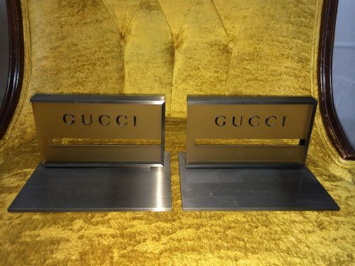 Gucci Glass Display Sign with room for item LAST ONE