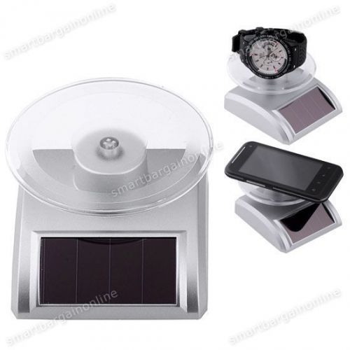 1pc Solar Powered Rotating Display Stand Turn Table Rotary For Watch Phone Show