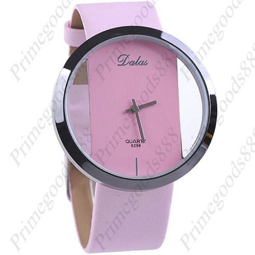 Unique Style Simple Wide Synthetic Leather Quartz Wrist Wristwatch Women&#039;s Pink