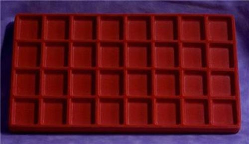 FLOCKED 32 COMPARTMENT RED INSERT 14 X 7 1/2