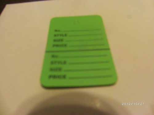 1000 GREEN  Unstrung Large Merchandise Clothes Price Tags BLANK 1 3/4&#034;X 2 7/8&#034;