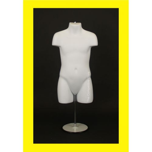 White Child Mannequin Body Form With Metal Base - Great To Display 5t To Size 7