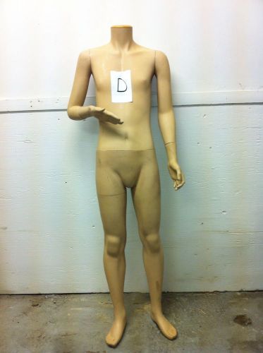 Headless Fiberglass Fleshtone Full Form Mannequin - Male D-