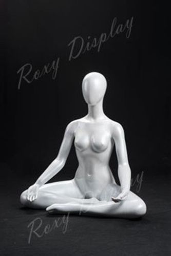 Female Yoga Style Fiberglass Mannequin Seated in OM #MC-YOGA01