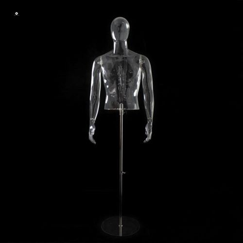 Transparent male stand plastic mannequin~qianwan displays for sale