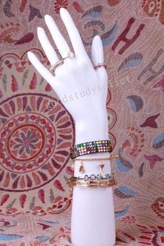 PVC White Women Left Mannequin Hand For Jewellery Rings Gloves Bracelet Bangle