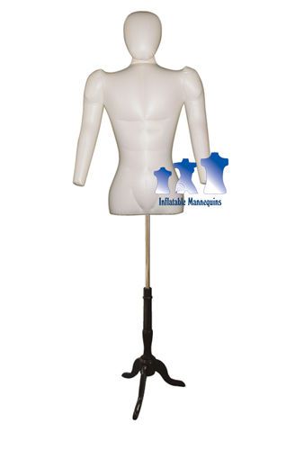 Inflatable Male Torso w/ Head &amp; Arms, Ivory and MS7B Stand