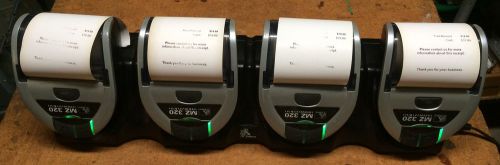 lot of 4 Zebra MZ 320 Portable Mobile Bluetooth Wireless Printers,NOT COMPLETE