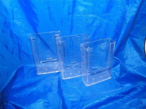 3 Acrylic Lucite Brochure Holders Wall Mount Slat System