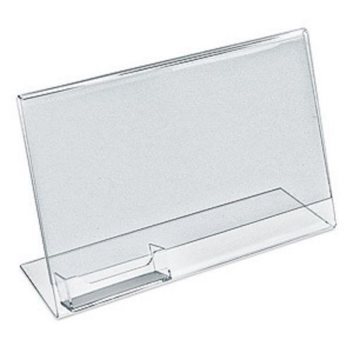 Horizontal sign/brochure/literature holder with business card pocket 11&#034; x 8.5&#034; for sale
