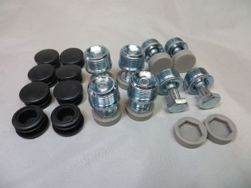 8 leveling feet levelers 7/8&#034; thread for wire shelves plus caps***free ship*** for sale