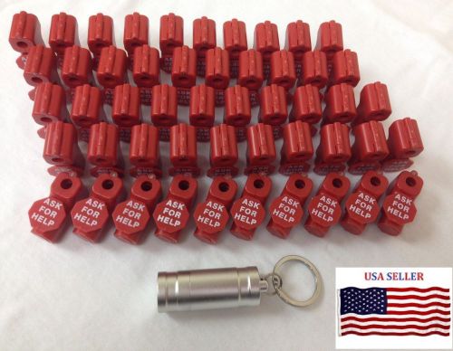 100 red retail security stop lock stem display hook anti-theft 3 detachers keys for sale