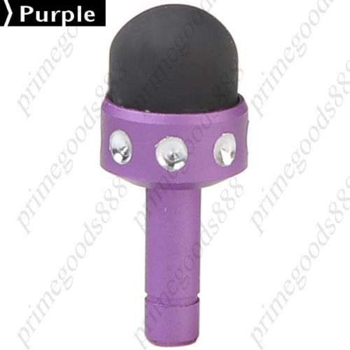 2 in 1 capacitive touch pen earphones anti dust plug cheap discount low purple for sale