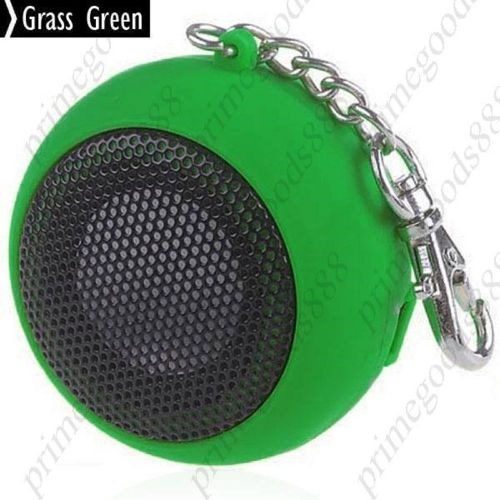 Usb rechargeable speaker 3.5mm jack key chain pc mp3 mp4 laptop cell grass green for sale