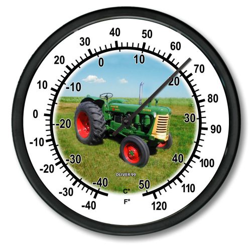 New Green OLIVER Model 99 Tractor Thermometer 10&#034; Round Celcius &amp; Fahrenheit