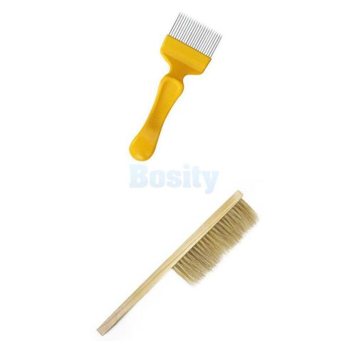 Honeycomb bee keeping uncapping fork + beekeeping bee hive brush tool equipment for sale