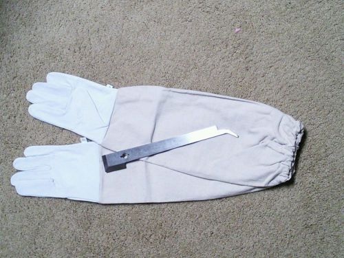 New beekeeper gloves leather large size l stainless j hook hive tool for sale