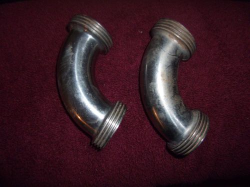 TWO STAINLESS STEEL  1 1/2 IN. PIPELINE ELBOWS