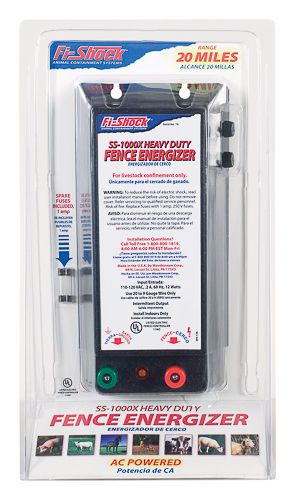 FI-SHOCK SS-1000X SUPER SHOCK ELECTRIC FENCE ENERGIZER AC POWERED CHARGER 20MILE