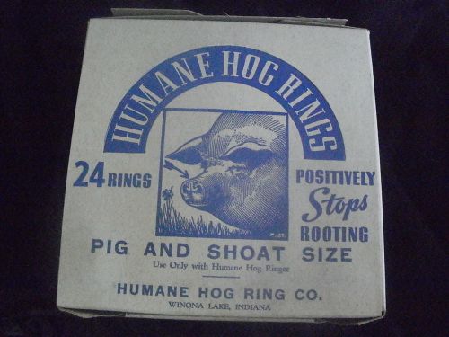 NEW Vintage Antique 24 Humane Hog Rings Use on 30 Ib. &amp; Up Pig Shoat Cattle