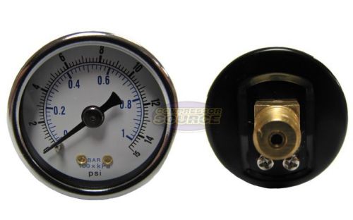 1/8&#034; npt air pressure gauge 0-15 psi back mt 1.5&#034; face for sale
