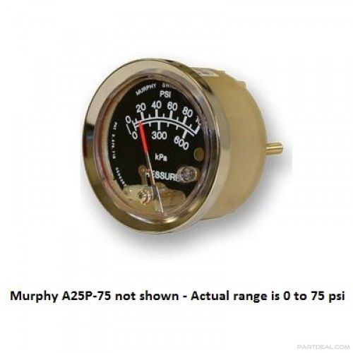 Pressure swich gage 2.5 in. with polycarbonate case -  murphy 75 psi for sale