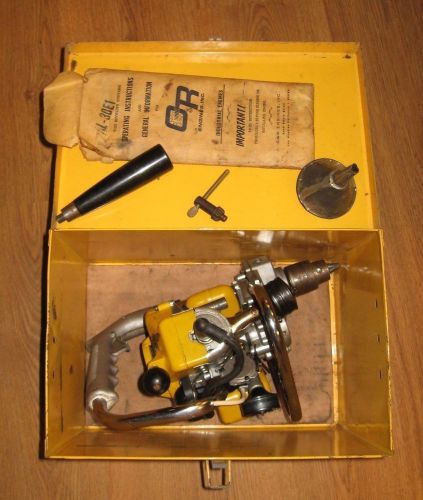 Vintage drillgine ohlsson &amp; rice (o&amp;r) gas powered drill &amp; original metal case for sale