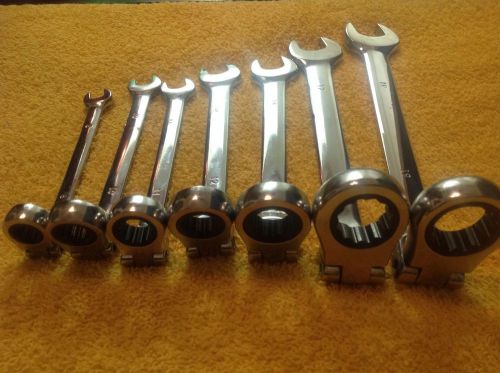 7 pc flex head gear  set metric combination wrench  ratcheting mm for sale