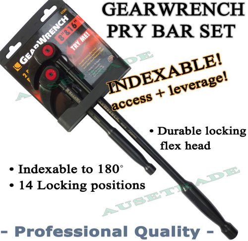 2PC GEARWRENCH PRY BAR SET PRO QUALITY GUARANTEE TOOLS 180? INDEXABLE #82300