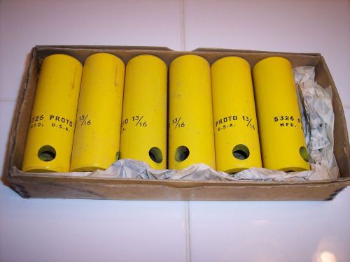 Lot of six proto tools sf5326 13/16&#034;  1/2&#034; drive 12 pt deep socket us made for sale