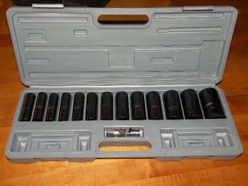 American Forge CR-V 14 Piece 6 Point Socket Set 1/2&#034; Drive 7/16 to 1-1/4 Excllnt