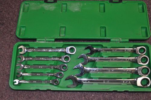 S K SK Tools 9 Piece Standard Combo Ratcheting Wrench Set 1/4 - 3/4in Case