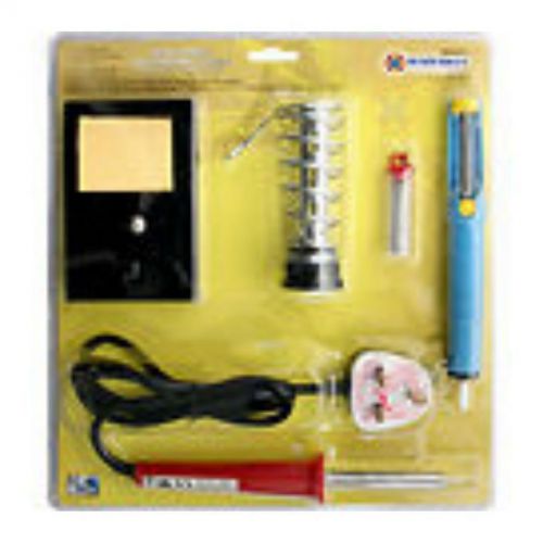 New 5 pc 30w soldering iron set kit stand sucker solder tube hobby 240v plug for sale
