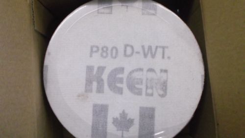 Keen 5&#034; grit 80 hook &amp; loop paper sanding discs aluminum oxide lot of 50 id9237 for sale