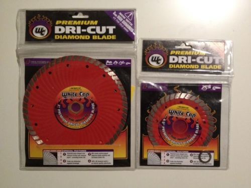 SET OF TWO HIGH DIAMOND CONTENT DIAMOND BLADES, ONE 7&#034; &amp; ONE 4 1/2&#034;