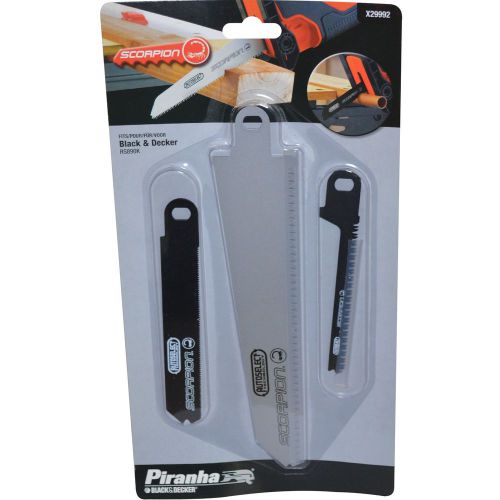 Black &amp; Decker 3 Saw Blade Pack for New AutoSelect Scorpion RS890K Wood Metal