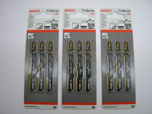 BOSCH T118EHM Stainless Steel Inox Jigsaw Blades 3 Packs of 3 Blades ( 9 blades)