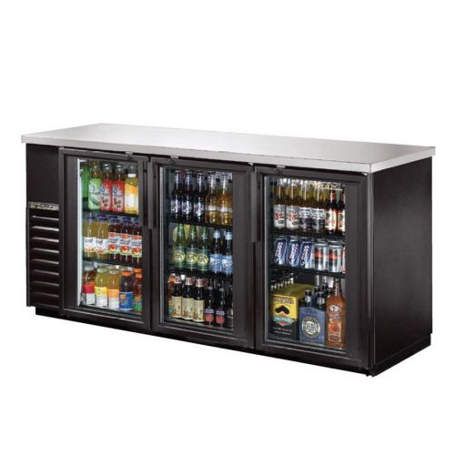 NEW True 73&#034; Black/Stainless Steel (3) Glass Door Bar Back! All Sizes Available!