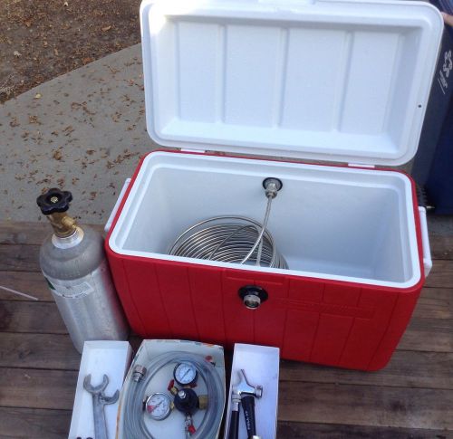 Single faucet beer jockey box 48 qt. cold plate keg tap for sale