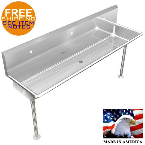 Industrial 3 station, multiuser wash up hand sink 72&#034; with legs and holes only for sale
