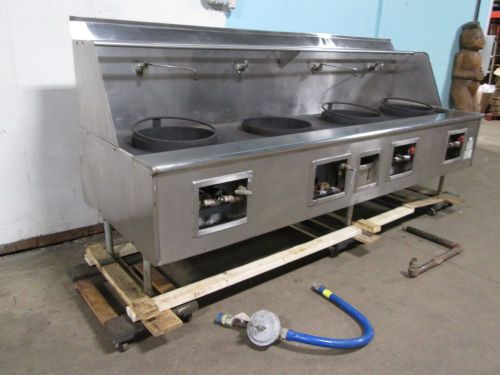 &#034;C &amp; R&#034; HEAVY DUTY COMMERCIAL (120&#034;W) NATURAL GAS 4 X 17&#034; CHAMBER WOK STATION
