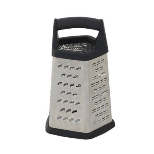 Winco GT-401 5 Sided Grater With Black Soft Grip Handle, Anti-Slip Feet