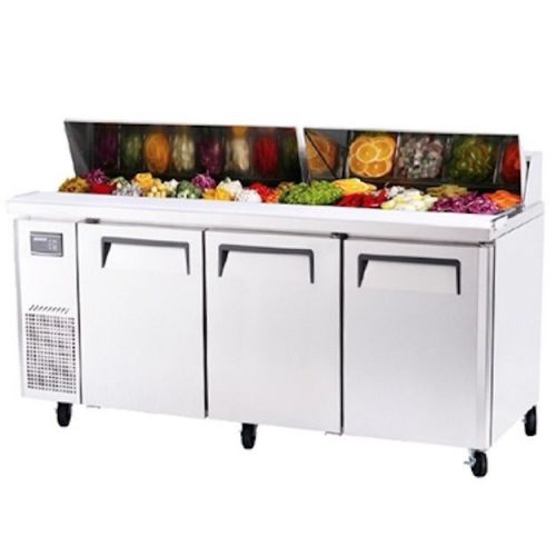 New turbo air 72&#034; j series stainless steel sandwich &amp; salad prep! 3 doors! for sale