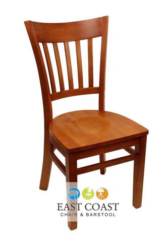 New Gladiator Cherry Vertical Back Wooden Restaurant Chair with Cherry Seat
